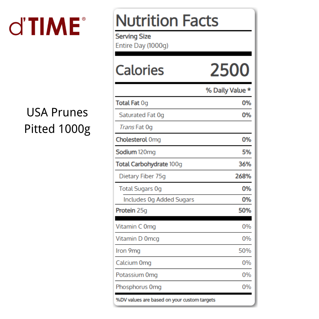 d'TIME USA Prunes, Pitted || 80g, 200g, 500g & 1kg