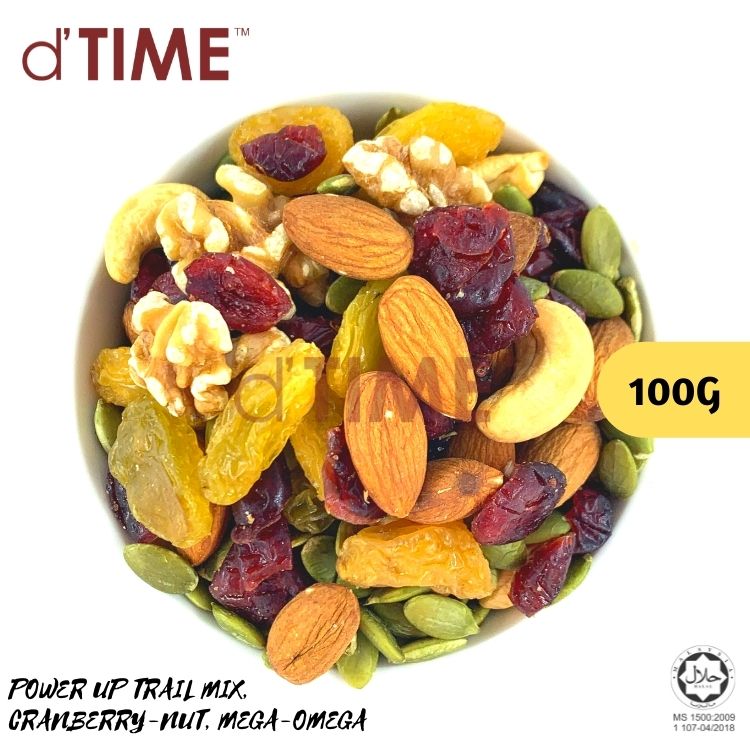 d'TIME Kindland POWER UP TRAIL MIX, CRANBERRY-NUT, MEGA-OMEGA || 100G, 200G, 450G