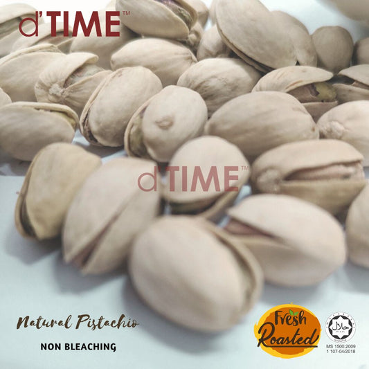 d'TIME Natural Pistachio USA, No Bleaching, Kacang Cerdik Semulajadi Panggang Tanpa Proses Pemutihan, 纯天然开心果,无漂白 || 1kg, 500g, 250g