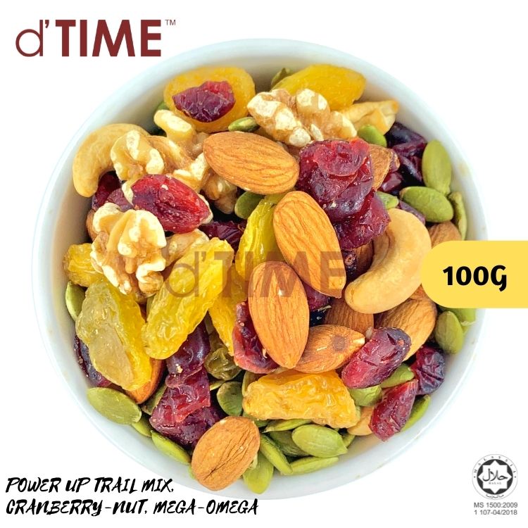d'TIME Kindland POWER UP TRAIL MIX, CRANBERRY-NUT, MEGA-OMEGA || 100G, 200G, 450G
