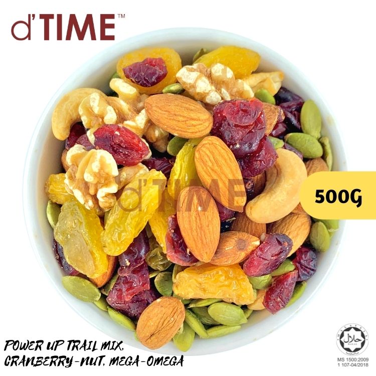 d'TIME Kindland POWER UP TRAIL MIX, CRANBERRY-NUT, MEGA-OMEGA || 100G, 200G, 450G