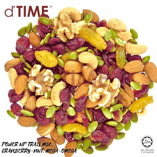 d'TIME Kindland POWER UP TRAIL MIX, CRANBERRY-NUT, MEGA-OMEGA || 100G, 200G, 450G