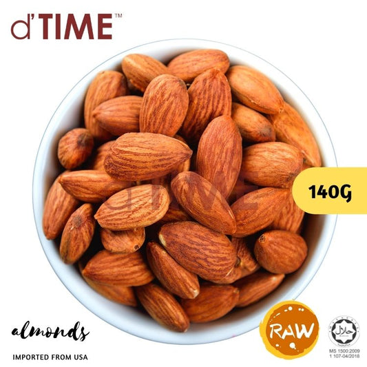 d'TIME USA ROASTED Almond, Badam USA (BAKAR), 烤美国杏仁, dTIME Roasted Almond Ready to Eat (110g,140g,200g)