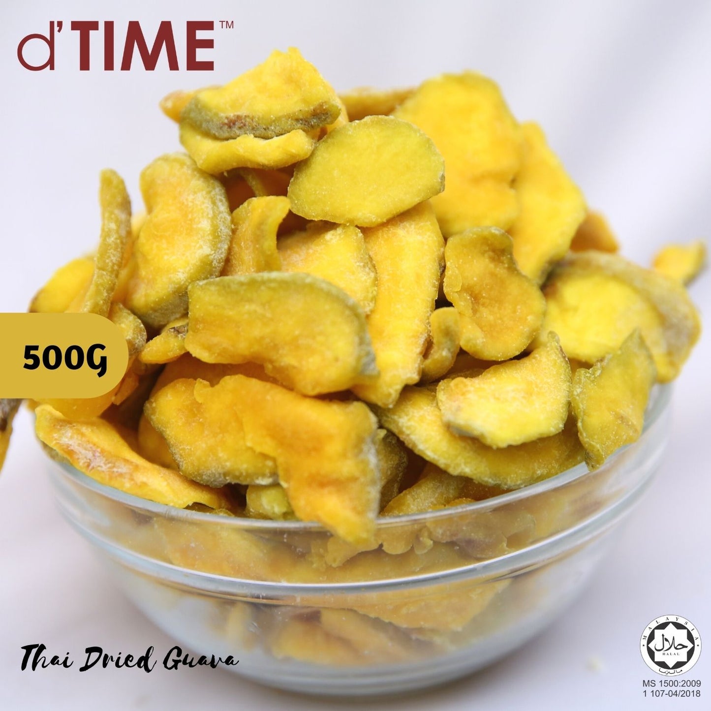 d'TIME Kindland Dried Guava (500g,1Kg), Bulk Pack Dried Guava, Dried Fruit, Guava, Vegan, Natural
