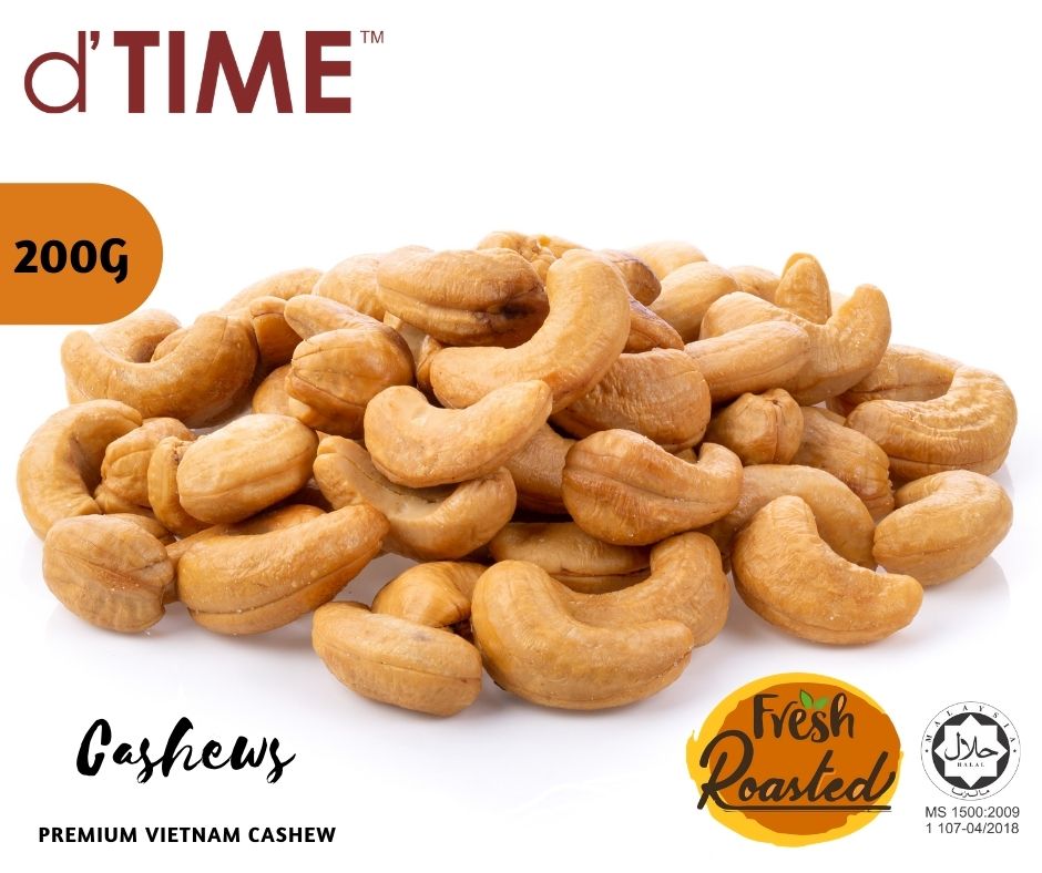 d'TIME Premium Roasted Salted Cashew Nuts (1kg), 500g, 200g