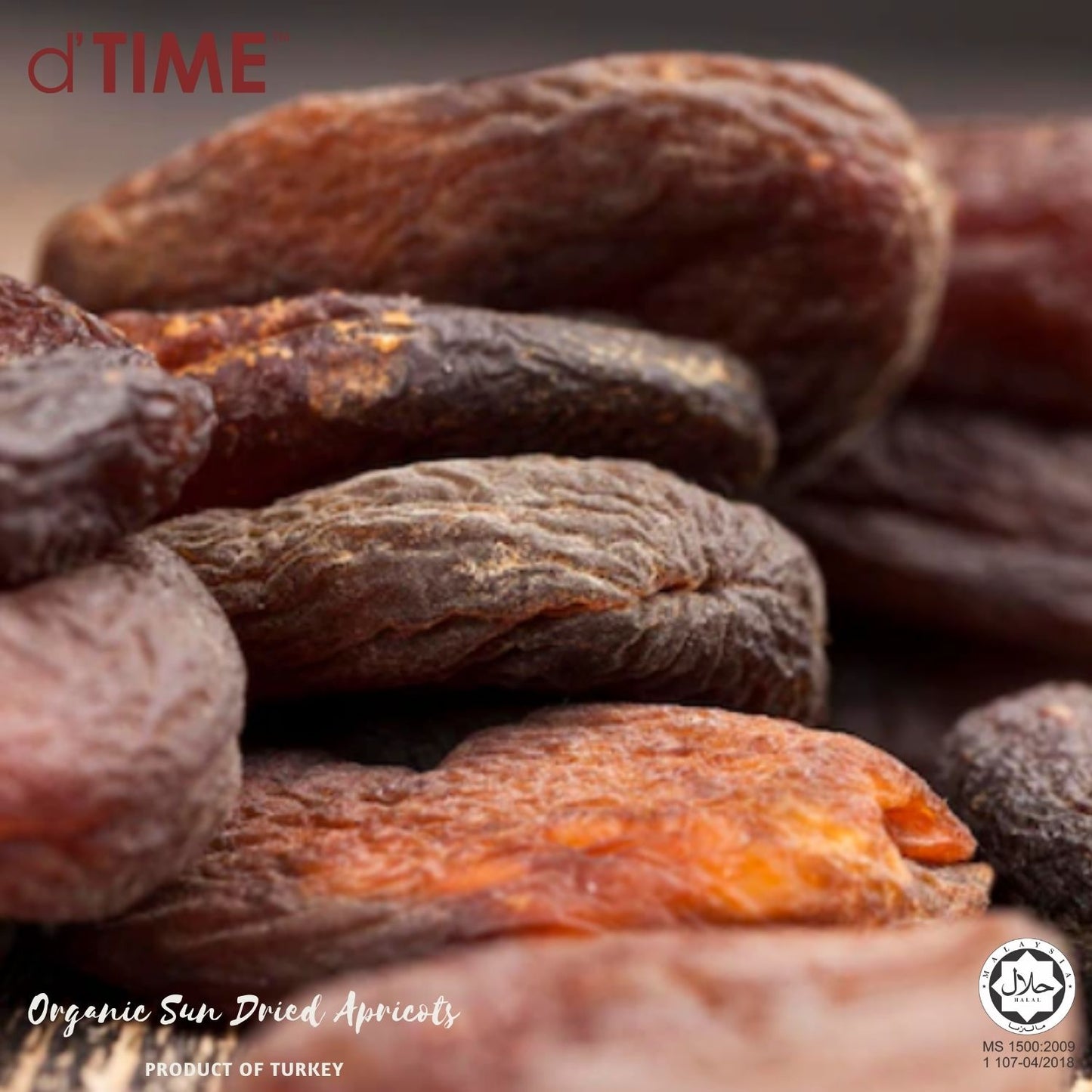 d'TIME Turkey Organic Sundried Apricot, Organic Dried Fruit, Apricot, Vegan || 1kg
