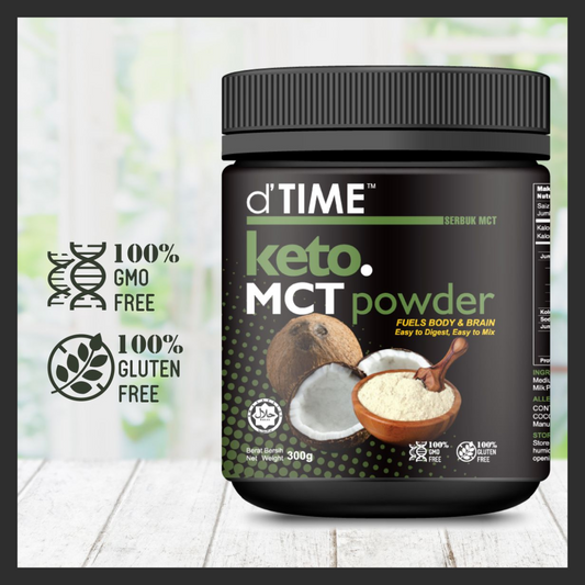 d'TIME KETO MCT Powder, KETO Diet, Vegan Friendly, Gluten Free || 300G