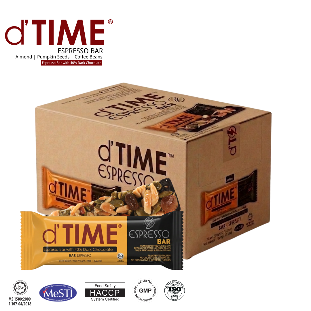 d'TIME Espresso Energy Bar™ [30bars/Box, 30g/bar]