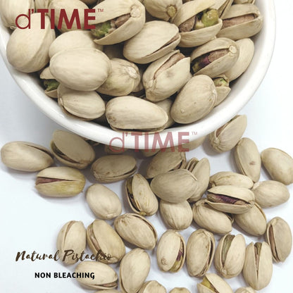 d'TIME Natural Pistachio USA, No Bleaching, Kacang Cerdik Semulajadi Panggang Tanpa Proses Pemutihan, 纯天然开心果，无漂白 || 1kg, 500g, 250g