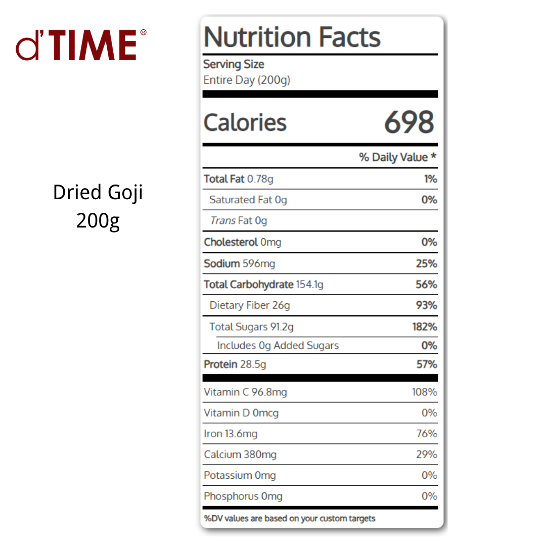 d'TIME Dried Goji Berry Grade 1 Size L Wolfberry, Goji Berri Merah 枸杞子 || 1kg, 500g, 200g & 100g