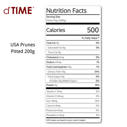 d'TIME USA Prunes, Pitted || 80g, 200g, 500g & 1kg