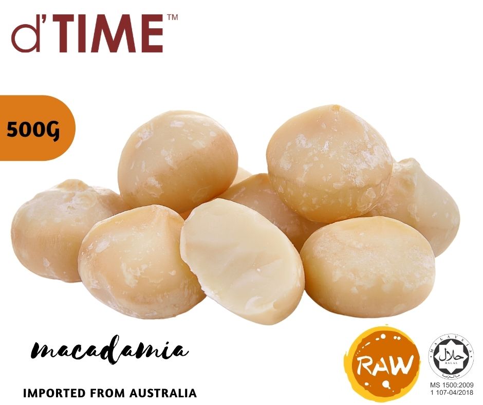 d'TIME Premium Raw Macadamia (40g,100g,200g,500g & 1Kg