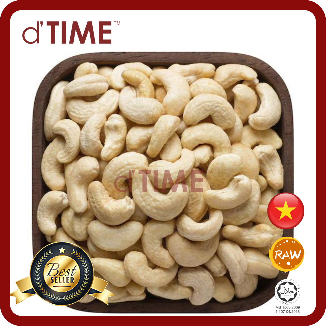 d'TIME Raw Cashew Nut, Cashews, Cashew Nuts, Kacang Gajus, Gajus Mentah, 生腰豆, 腰果, 腰豆坚果 Ready Stock