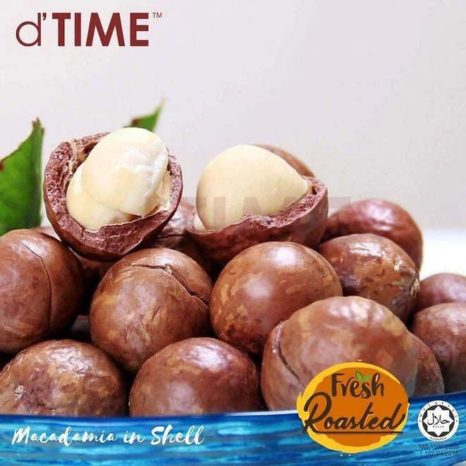 d'TIME Roasted Macadamia Nuts in Shell [500g, 1kg] [FREE Nut Shell Opener]