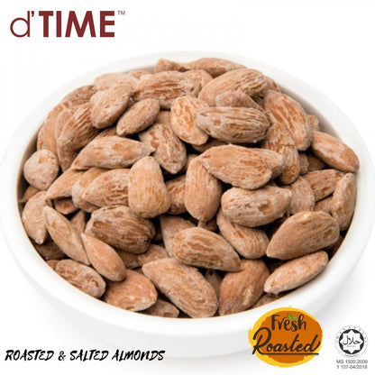 d'TIME USA Premium Roasted Salted Almonds, 1000g