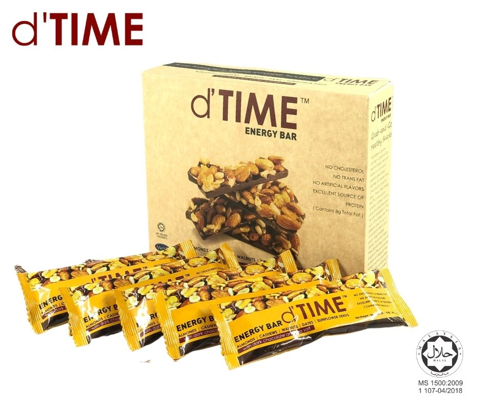 2 BOX of dTIME Energy Bar, Chocolate Boxes, Natural Bar, Healthy Snack Bar with Dark Chocolate & Premium Nuts || TWIN-PACK (10 BARS X 30G)