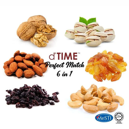 d'TIME PERFECT MATCH 6 IN 1, Mixed Nuts & Dried Fruit [500g, 1kg]