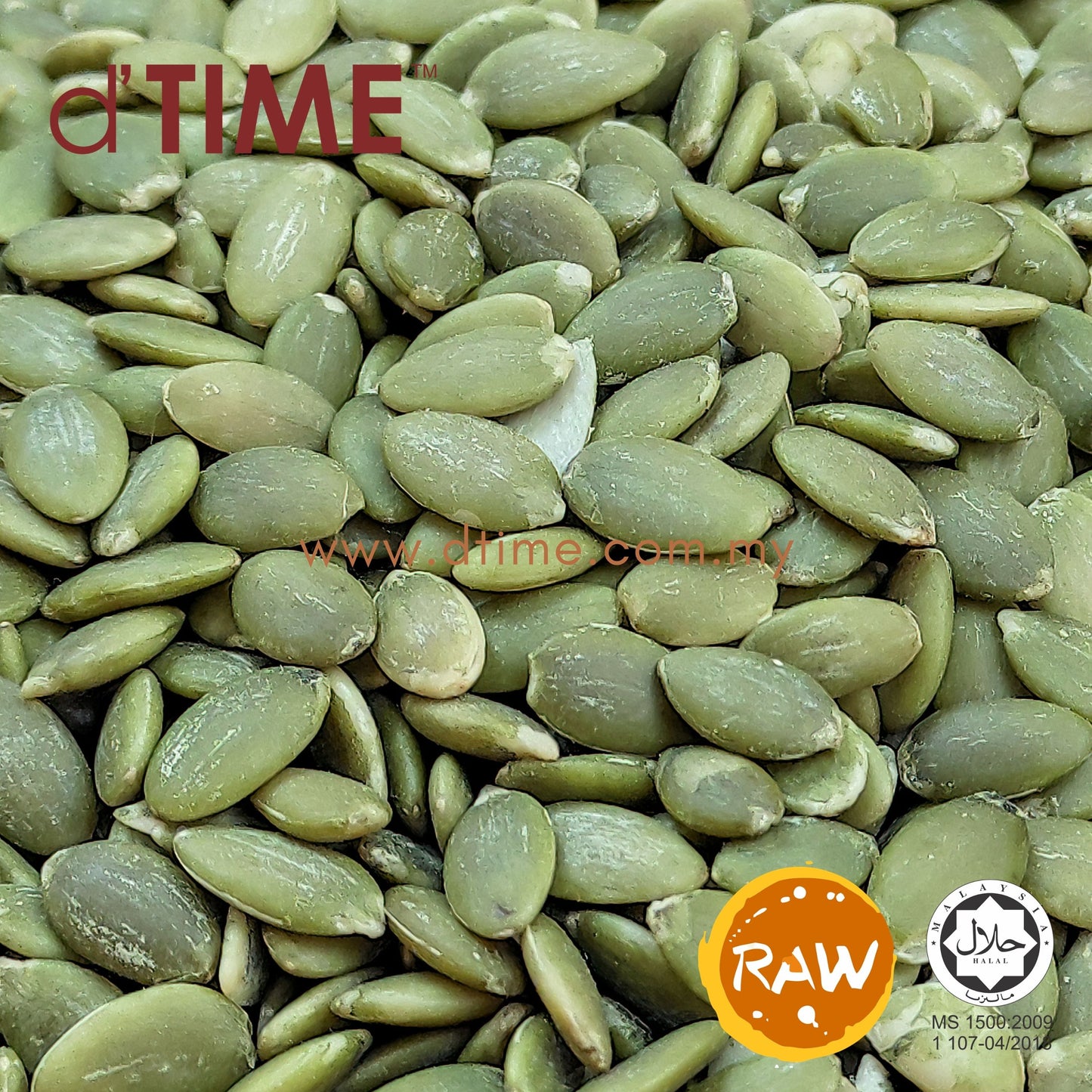 d'TIME Raw Green Pumpkin Seeds (1kg),500g,200g,100g