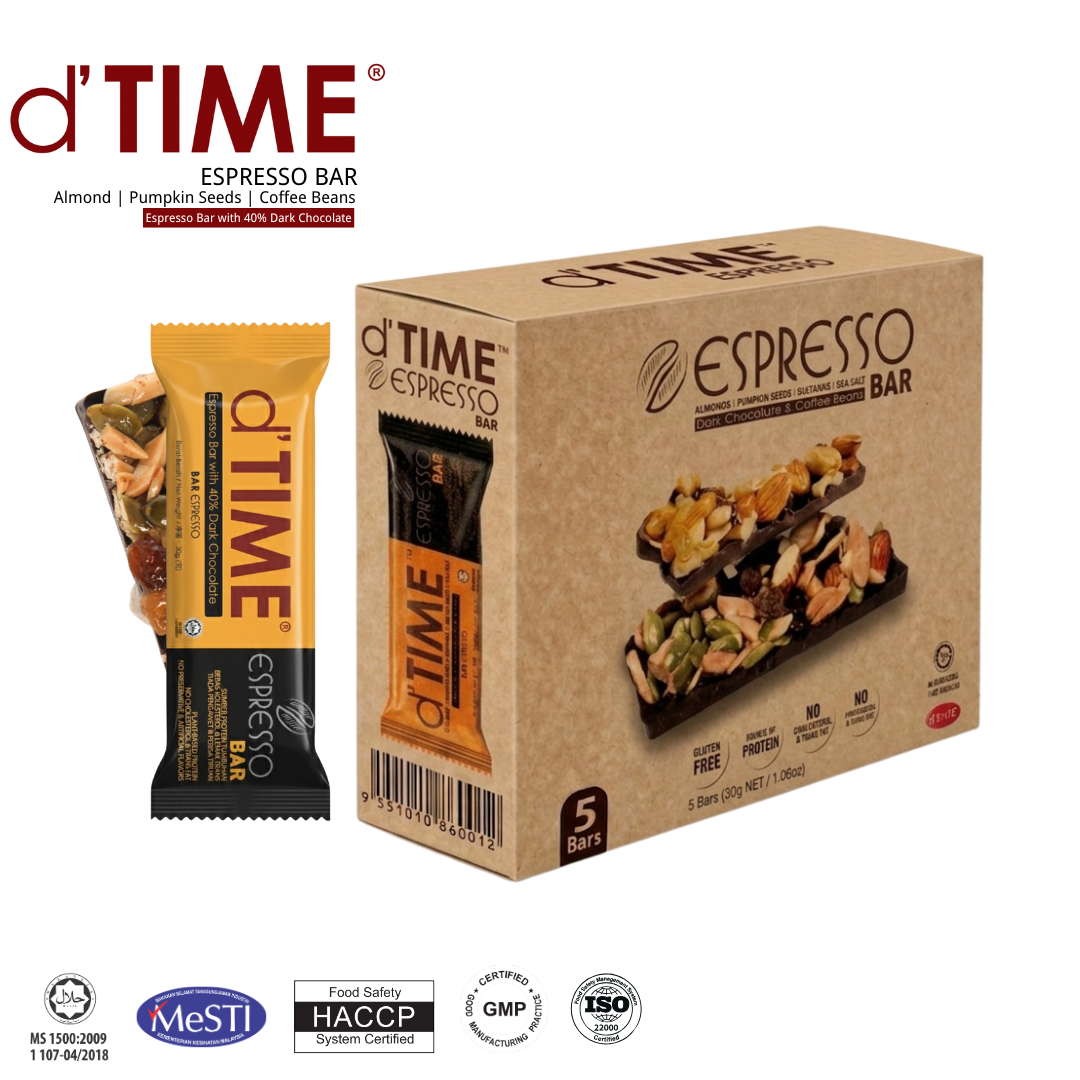 d'TIME Espresso Energy Bar™ [Gift Box, 5bars/Box]
