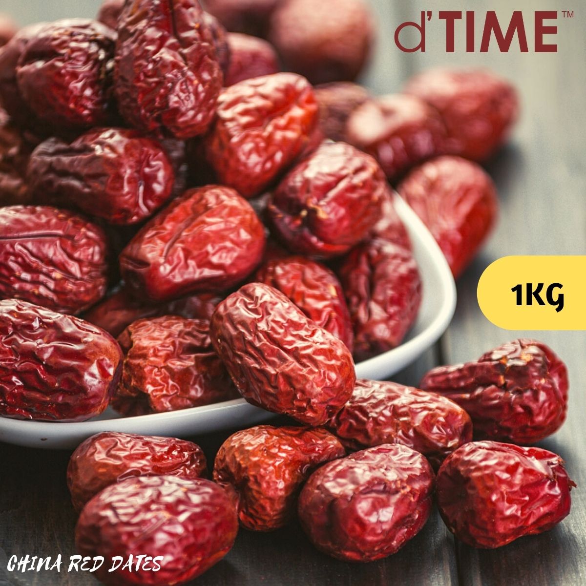 d'TIME CHINA XINJIANG RED DATES SIZE L, 红枣 || 500G, 1KG