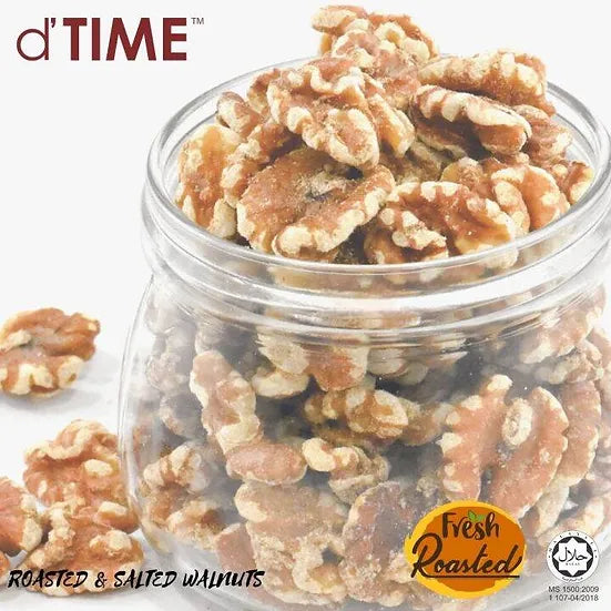 d'TIME Premium Roasted & Salted Walnut [500g, 1kg]