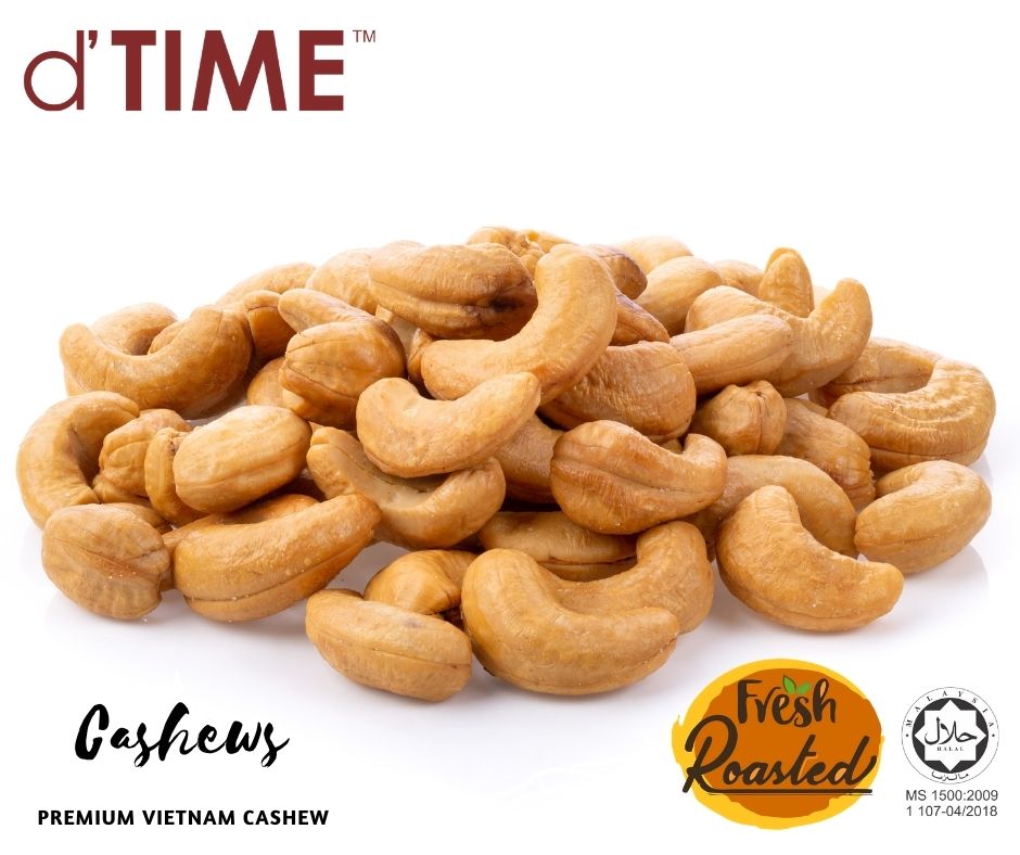 d'TIME Premium Roasted Salted Cashew Nuts (1kg), 500g, 200g