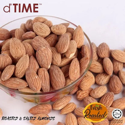 d'TIME Roasted & Salted USA Almond, Badam USA Pangang Garam 美国杏仁(盐烤) [500g, 1kg]