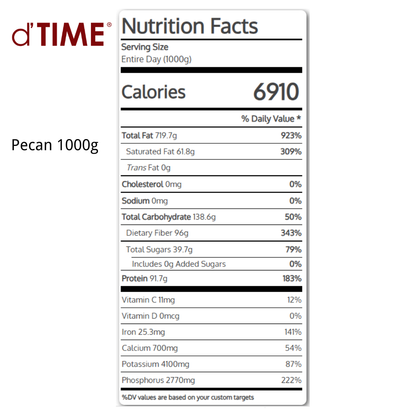 d'TIME Premium Raw Pecan (50g,100g,200g,500g,1Kg)