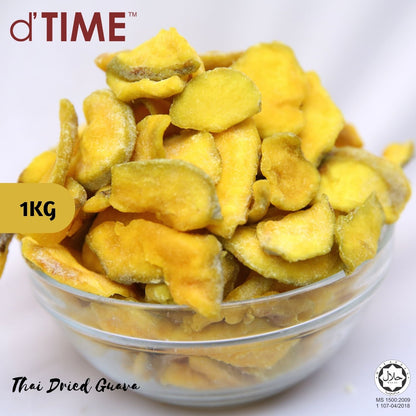 d'TIME Kindland Dried Guava (500g,1Kg), Bulk Pack Dried Guava, Dried Fruit, Guava, Vegan, Natural