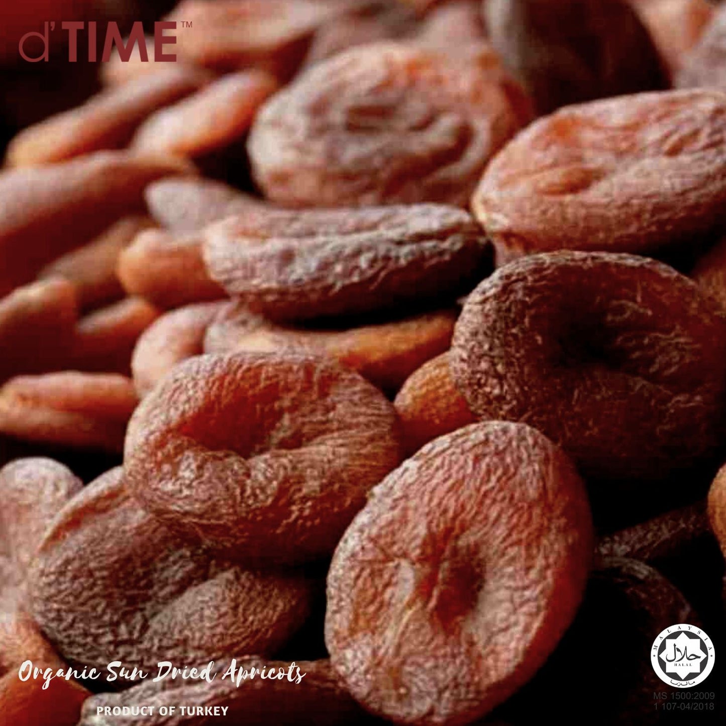 d'TIME Turkey Organic Sundried Apricot, Organic Dried Fruit, Apricot, Vegan || 1kg