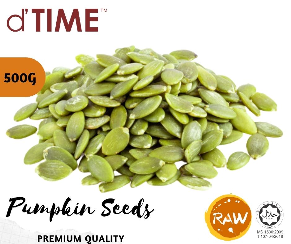 d'TIME Raw Green Pumpkin Seeds (1kg),500g,200g,100g