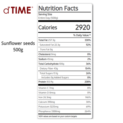 d'TIME Raw Sunflower Seeds (100g),200g,500g,1Kg