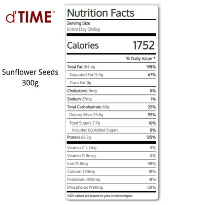 d'TIME Roasted Sunflower or Pumpkin Seeds in Container || 300g Ready Stocks