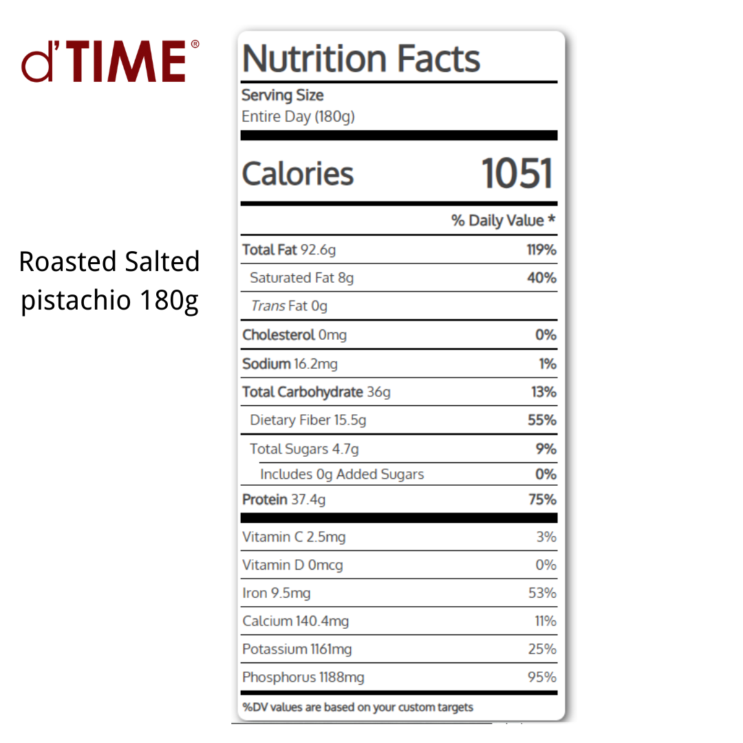 d'TIME Premium Roasted Salted Pistachio (180g)