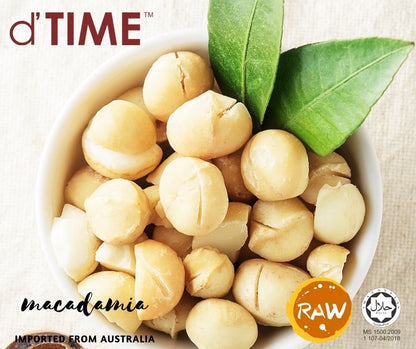 d'TIME Premium Raw Macadamia (40g,100g,200g,500g & 1Kg