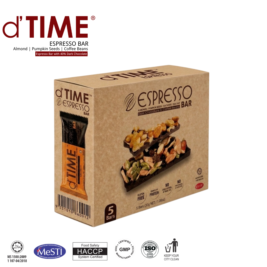 d'TIME Espresso Energy Bar™ [Gift Box, 5bars/Box]