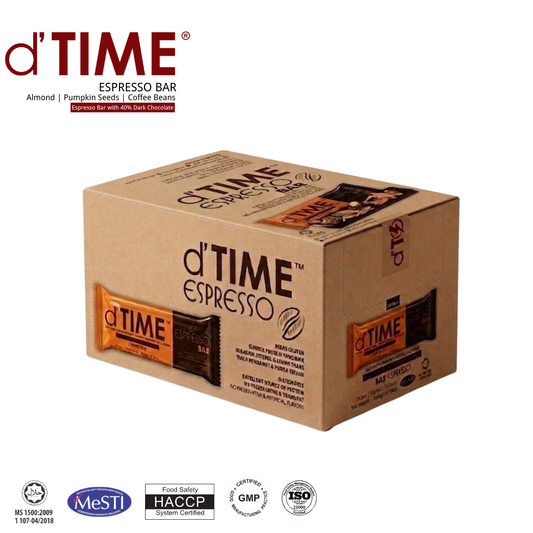 d'TIME Espresso Energy Bar™ [30bars/Box, 30g/bar]