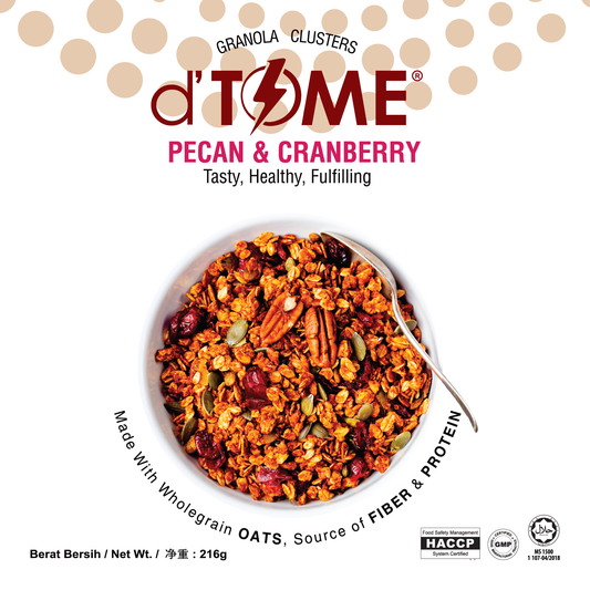 d'TIME Granola Clusters - Pecan Cranberry 格兰诺拉麦片 [216/Box]