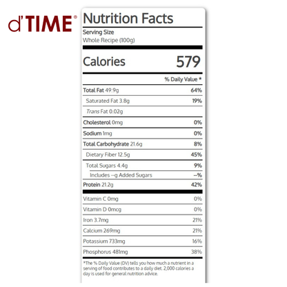d'TIME USA Raw Almond, Almonds, Raw Almond 100g, Almond Nuts, Badam 100g, Badam Mentah, 美国生杏仁果, 生杏仁 100g, Ready Stock
