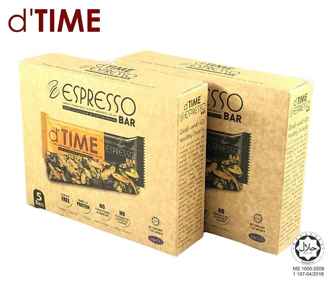 d'TIME Espresso Energy Bar™ [Twin Gift Box, 5bars/Box]