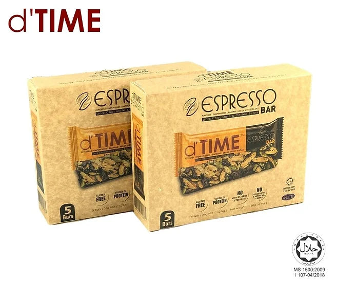 d'TIME Espresso Energy Bar™ [Twin Gift Box, 5bars/Box]
