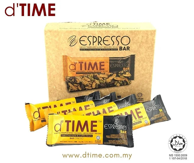 d'TIME Espresso Energy Bar™ [Gift Box, 5bars/Box]