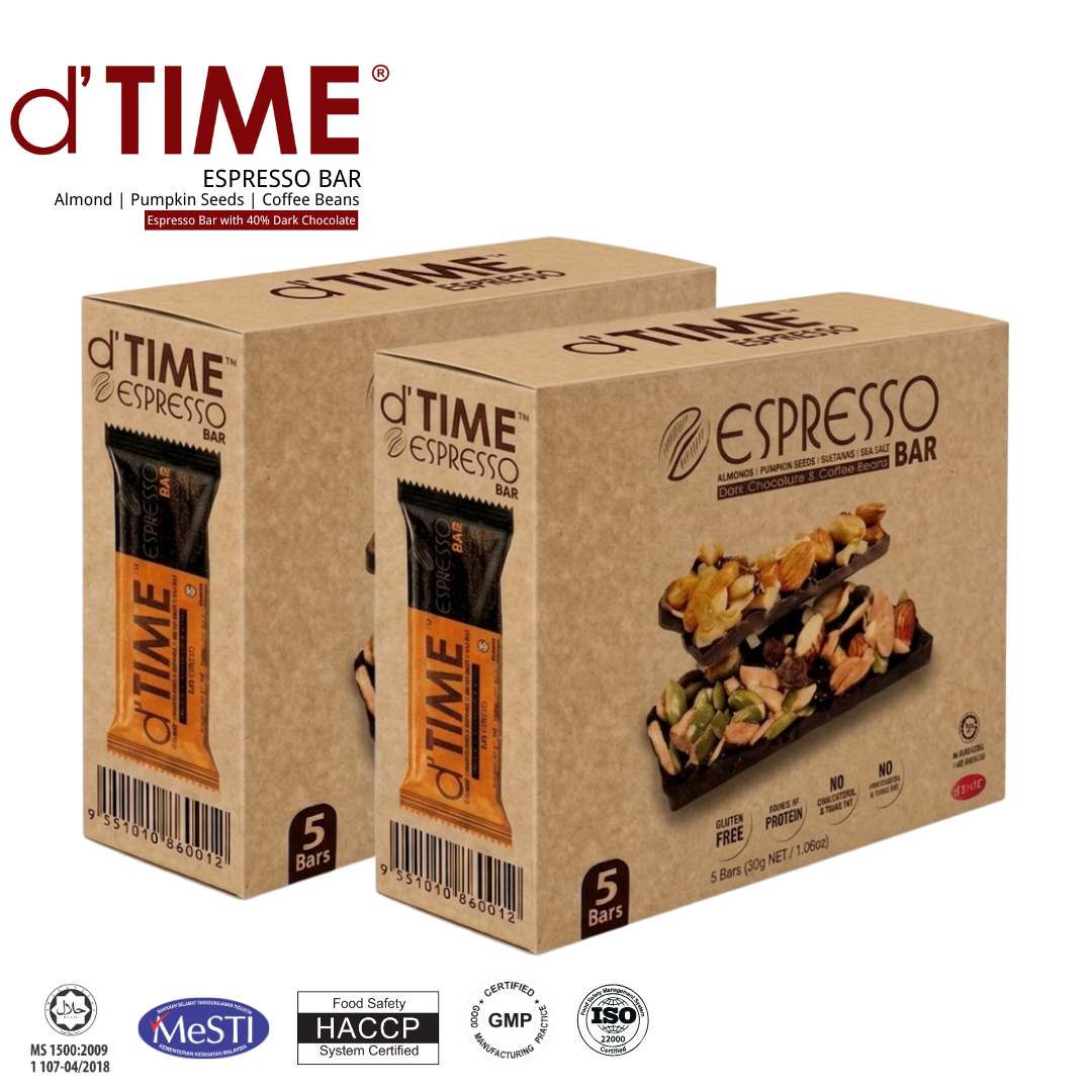 d'TIME Espresso Energy Bar™ [Twin Gift Box, 5bars/Box]