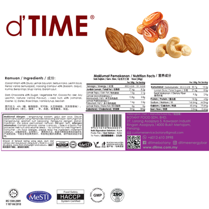 d'TIME Energy Bar™ Original [SINGLE BAR]